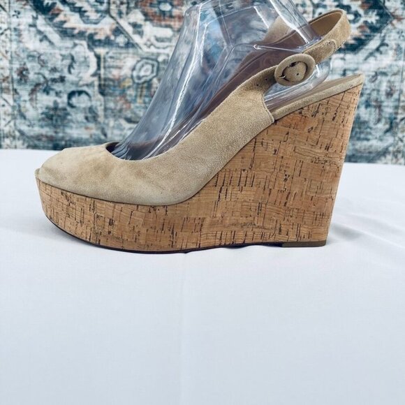 Veronica Beard  Dali Peep Toe Platform Wedge Sandal Size 11  Slingback - Picture 5 of 13